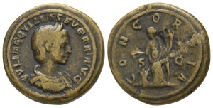 Electrotype of Aquilia Severa, Augusta AE Sestertius.