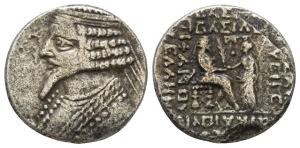 Kings of Parthia, Mithradates, usurper in Mesopotamia AR Tetradrachm.