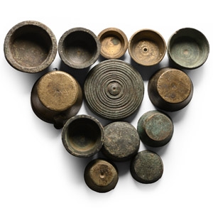 Post Medieval Brass Cup Weight Collection