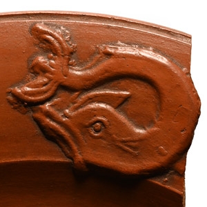 Roman Redware Plate Sherd with Dolphin