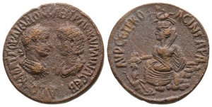 Gordian III and Tranquillina AE 31mm of Singara, Mesopotamia.