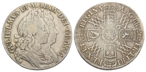 England. Stuart (Orange), William and Mary AR Halfcrown.