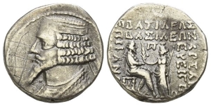 Kings of Parthia, Mithradates, usurper in Mesopotamia AR Tetradrachm.