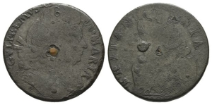England. Stuart (Orange), William and Mary Tin Halfpenny.