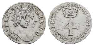 England. William and Mary AR Fourpence.