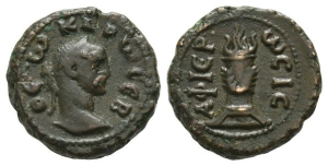 Divus Carus Potin Tetradrachm of Alexandria, Egypt.