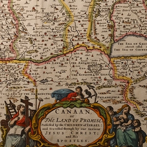 English Map of the Holy Land by Joseph Moxon