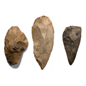 Stone Age Knapped Flint Handaxe Group