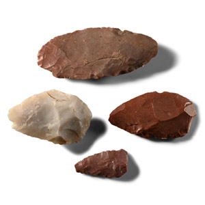 Stone Age Knapped Flint Handaxe Group