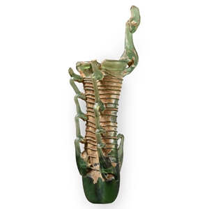 Roman Green Glass Double Balsamarium