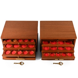 Antique Collectors Cabinet Pair