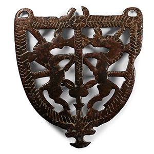 Scythian Bronze Plaque with Rearing Horses