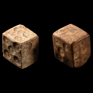 Roman Bone Gaming Dice Pair