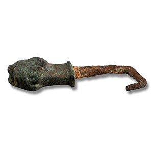 Roman Key with Bears Head Handle