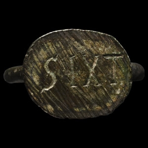 Roman Bronze Ring for Sixtus