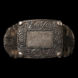 Medieval Bronze Ring with Niello