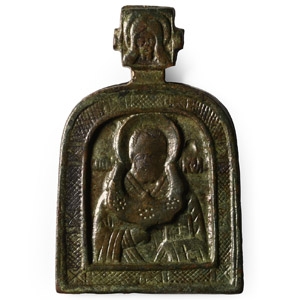 Post Byzantine Bronze Pendant with Saint