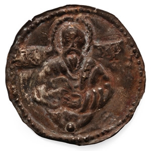 Byzantine Silver Roundel with Evangelist