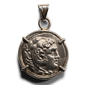 Silver Alexander the Great Tetradrachm Coin Pendant