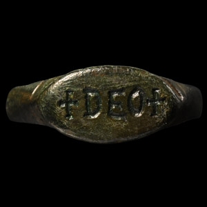 Roman Bronze Ring with DEO