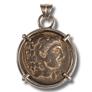 Greek Silver Alexander the Great Tetradrachm Coin Pendant