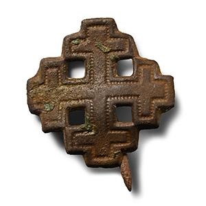 Medieval Bronze Knights Holy Sepulchre Badge Complete with Pin