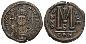 Justinian I AE Follis.