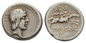 L. Calpurnius Piso Frugi AR Denarius.