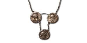 Necklace with Three Roman Imperial Denarii.