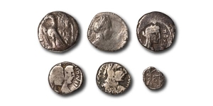 5 Nabataean and 1 Phoenician AR Coins