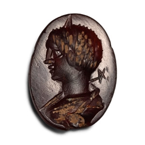 Roman Carnelian Bust of Mercury Gemstone