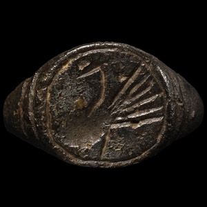 Roman Bronze Ring with Swan