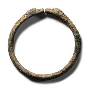 Western Asiatic Bronze Bracelet with Beast-Headed Terminals