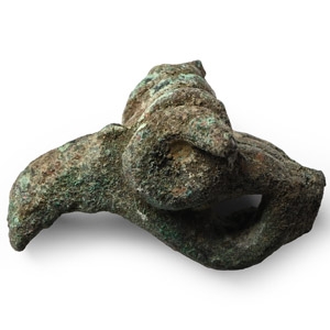 Western Asiatic Bronze Rams Head Pendant