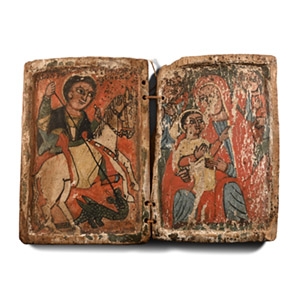 Ethiopian Folding Wooden Diptych Icon