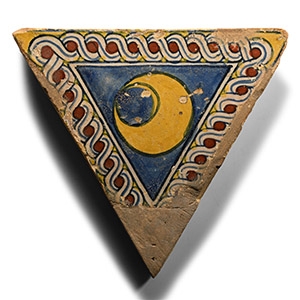 Post Medieval Siena Majolica Armorial Floor Tile from Piccolomini Library