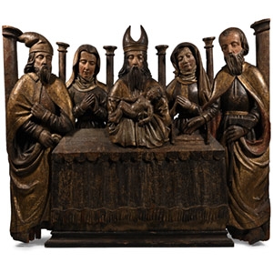 Large Renaissance Lime Wood Bas-Relief of The Presentation of Christ to the Temple