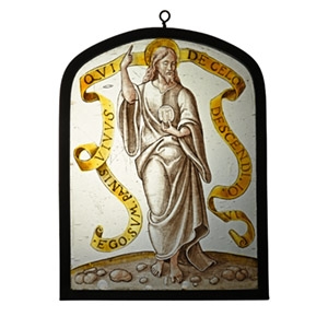 Renaissance Stained Glass Panel of Christ as the Living Bread
