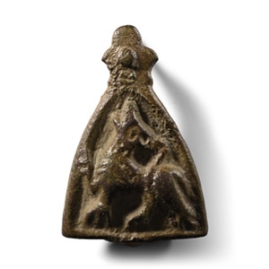 Anglo-Scandinavian Viking Bronze Stirrup Mount with Howling Beast