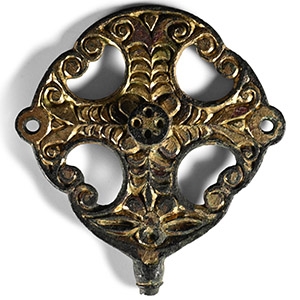 Anglo-Saxon Gilt Bronze Pin Terminal