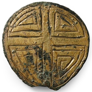 Anglo-Saxon Gilt Bronze Pin Terminal