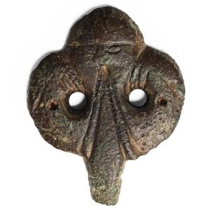 Anglo-Saxon Bronze Sword Scabbard Mount with Woden and Ravens
