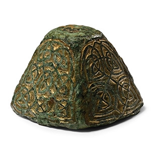 Anglo-Saxon Gilt Bronze Pyramid Scabbard Mount