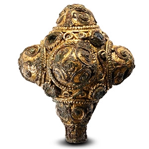 The Kelling Anglo-Saxon Gilt Bronze Jewelled Ball Pinhead