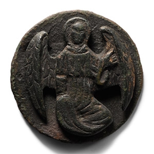 Medieval Bifacial Gilt Bronze Altar Cross Mount