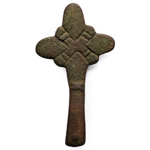 Anglo-Scandinavian Viking Bronze Cross-Shaped Strap End