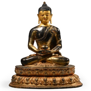 Sino-Tibetan Gilt Bronze Buddha Statue