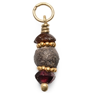 Western Asiatic Beaded and Gold Pendant