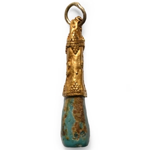 Western Asiatic Club-Shaped Pendant with Turquoise