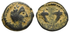 Nabataea, Aretas IV(?) AE 15mm.